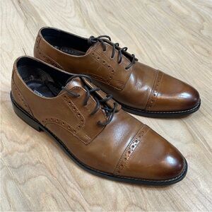 Brown Leather Lace Up Oxfords Stacy Adams Size 9.5